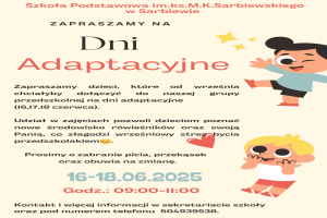 Dni adaptacyjne dla przedszkolaków